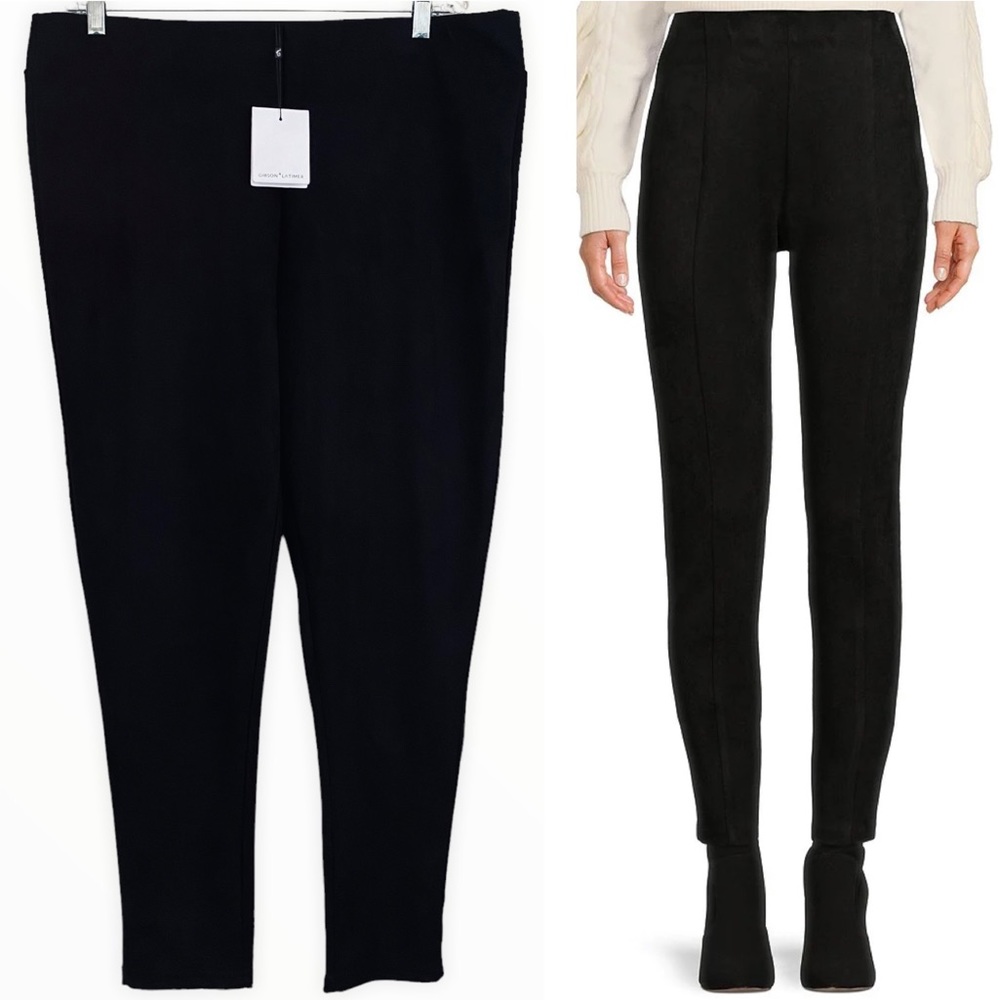 Gibson + Latimer NWT Faux Suede Pull On Stretch Skinny Ankle Pant Size XXL